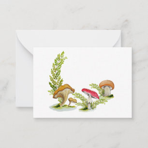 Cute watercolor mushroom pattern  coffee mug card