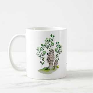 Cute watercolor mushroom pattern coffee mug card