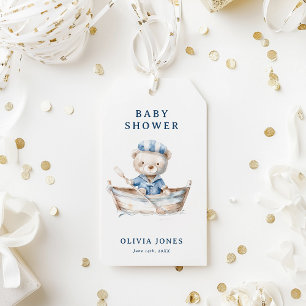 Cute Watercolor Nautical Boy Baby Shower Favour  Gift Tags