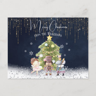Cute Watercolor Nutcracker Christmas Holiday Postcard