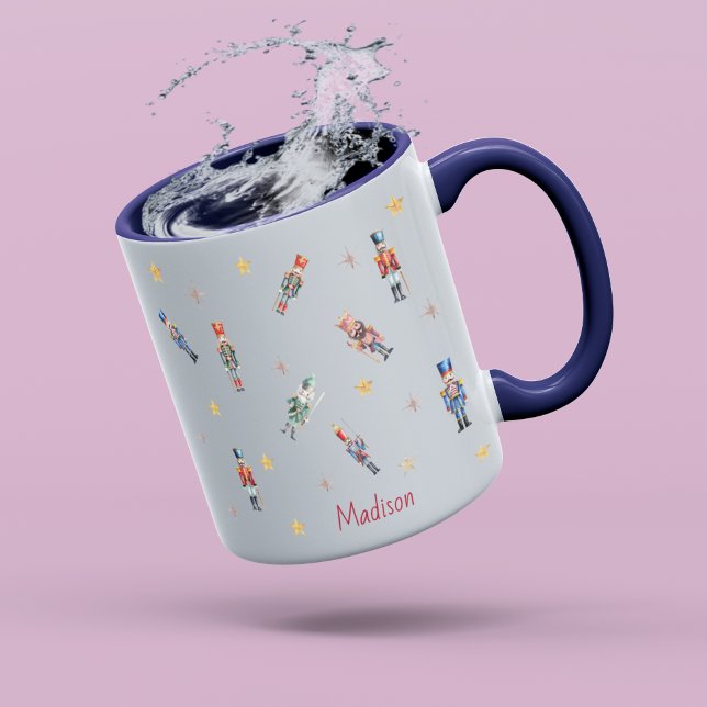 Cute watercolor nutcracker soldiers stars pattern mug (Creator Uploaded)