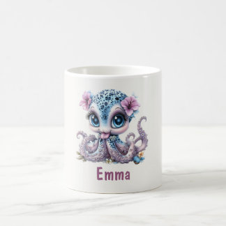 Cute Watercolor Octopus Personalised Kids Mug