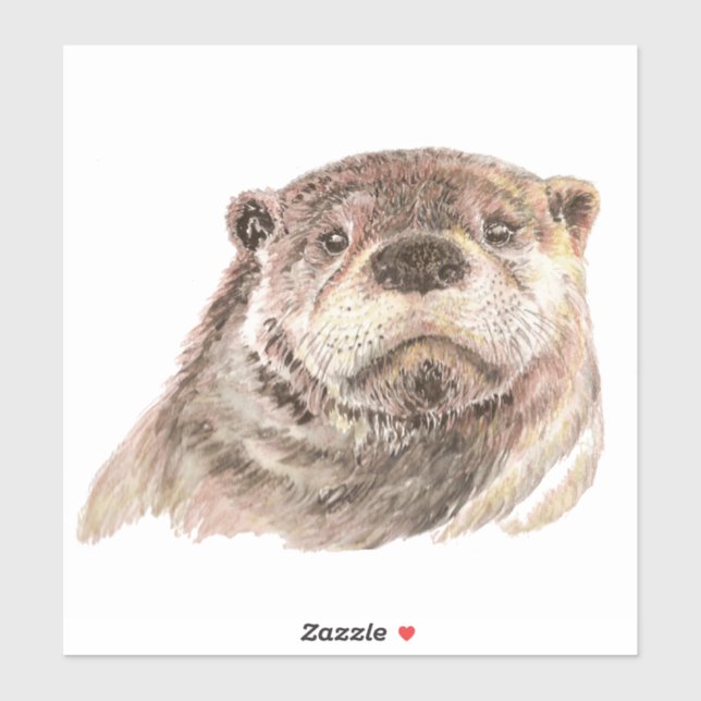 Cute Watercolor Otter Animal Nature Wildlife Art (Sheet)