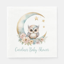 Cute Watercolor Owl Baby Shower