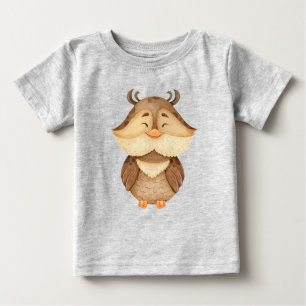 Cute Watercolor Owl Bird Wildlife Nature art Baby  T-Shirt