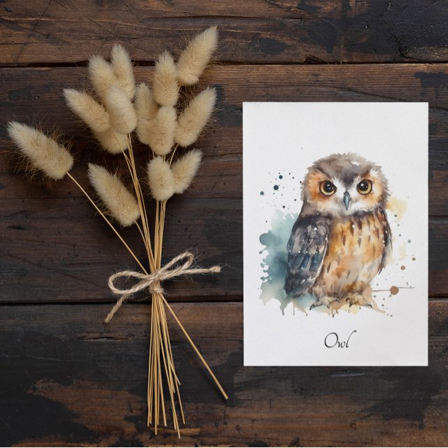 Cute Watercolor Owl, custom Invitation (Creator Uploaded)