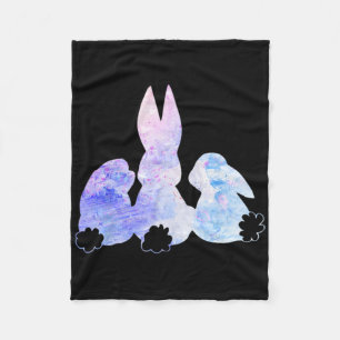 Cute Watercolor Paint Rabbit Ears Easter Day Hipst Fleece Blanket