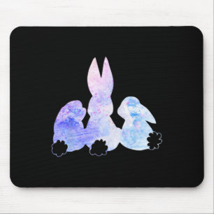 Cute Watercolor Paint Rabbit Ears Easter Day Hipst Mouse Pad