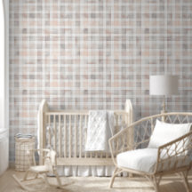 Cute Watercolor Pastel Chequered Pattern Nursery