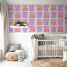 Cute watercolor pastel pink & purple nursery