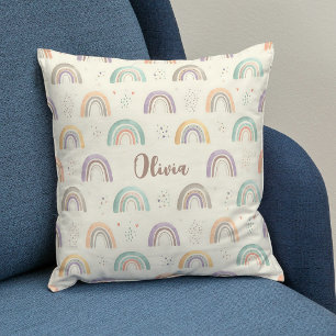 Cute Watercolor Pastel Rainbows Custom Cushion