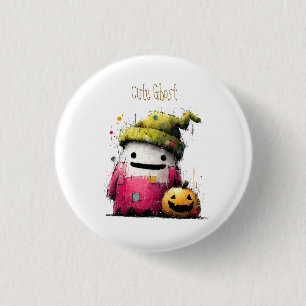 Cute Watercolor Patchwork Ghost Hallow 3 Cm Round Badge