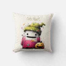 Cute Watercolor Patchwork Ghost Hallow