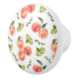 Cute Watercolor Peaches Pattern Ceramic Knob