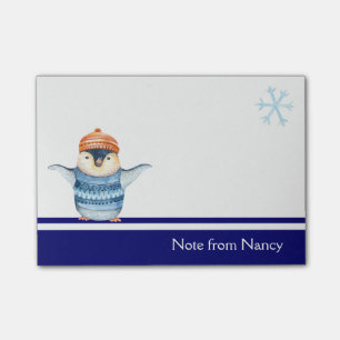 Cute Watercolor Penguin Post-it Notes