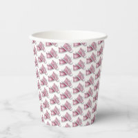 Cute Watercolor Pink Booties Pattern It's a Girl
