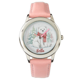 Cute watercolor Polar Bear Watch