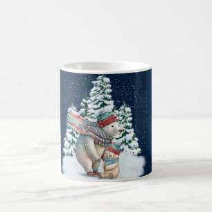 Cute Watercolor Polar Bears Coffee Mug