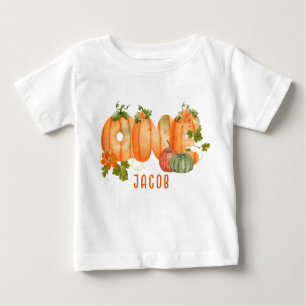 Cute Watercolor Pumpkin 1st Birthday Fall Pumpkins Baby T-Shirt