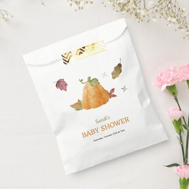 Cute Watercolor Pumpkin Fall Baby  Paper Napkin Favour Bag (Sealed)