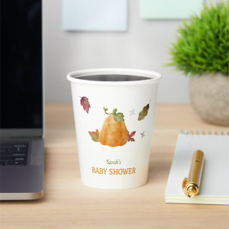 Cute Watercolor Pumpkin Fall party  Paper Napkin Cups