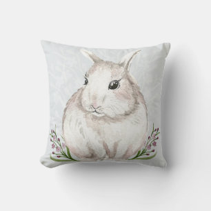 Cute watercolor rabbit cushion