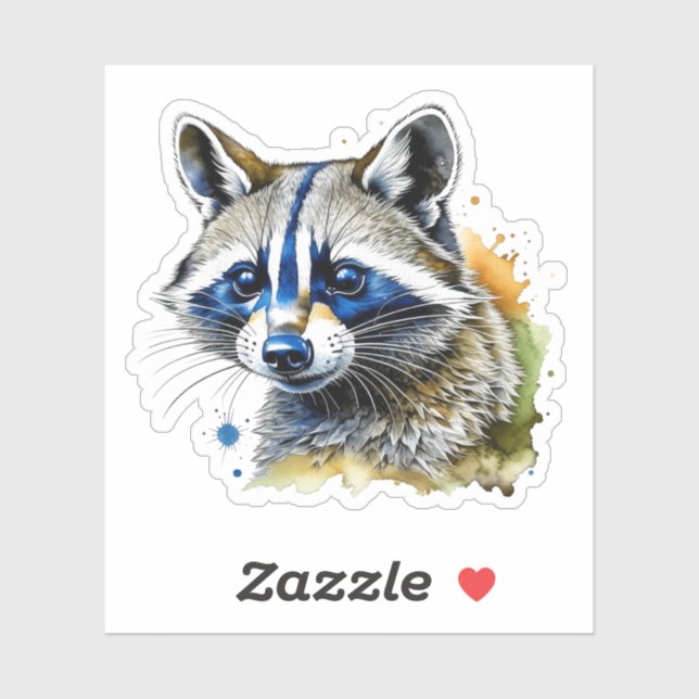 Cute Watercolor Racoon  (Sheet)