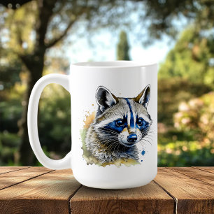 Cute Watercolor Racoon  Coffee Mug