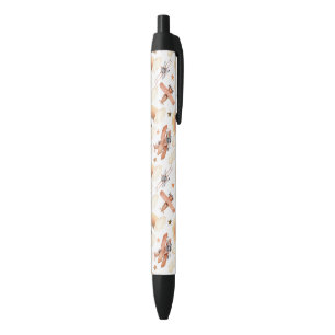 Cute Watercolor Rainbow Airplane Pattern Black Ink Pen