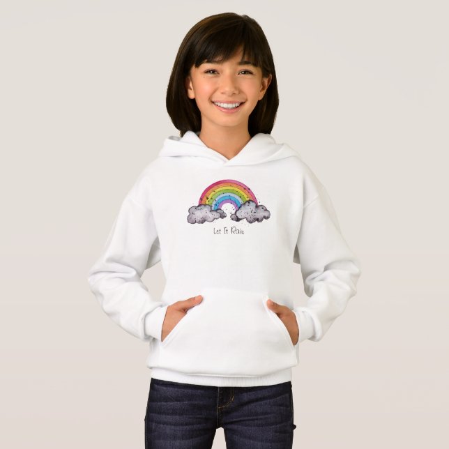 Cute Watercolor Rainbow And Clouds (Front Full)