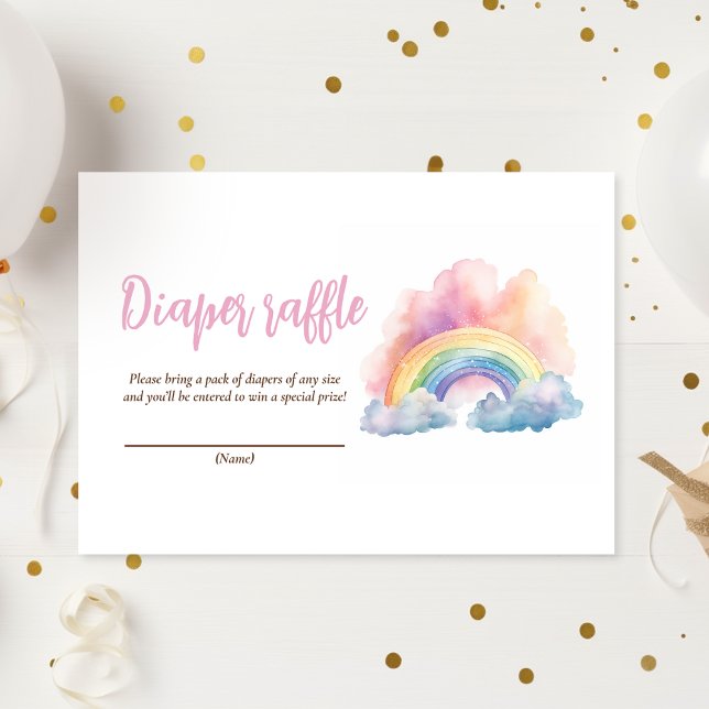 Cute Watercolor Rainbow Baby Shower Enclosure Card (Creator Uploaded)