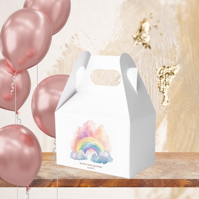 Cute Watercolor Rainbow Favour Box (Creator Uploaded)