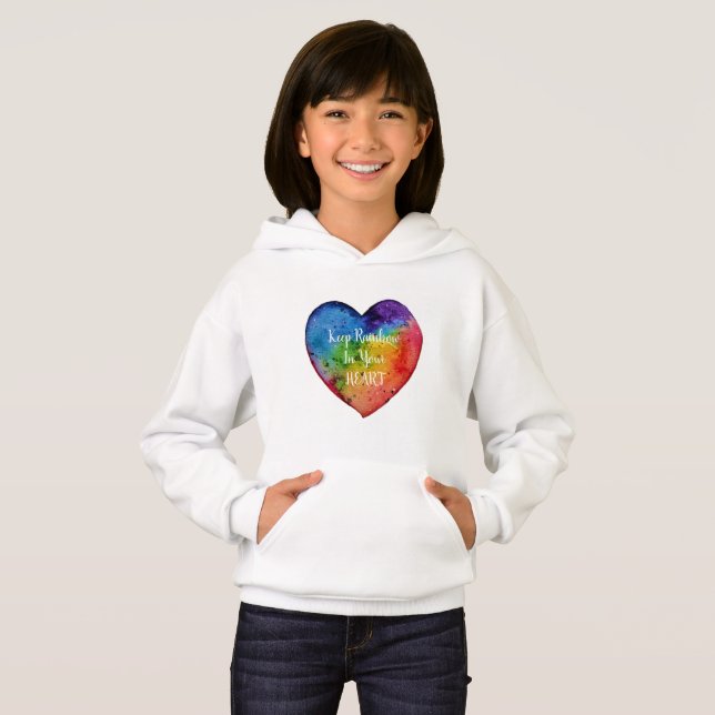 Cute Watercolor Rainbow Heart (Front Full)