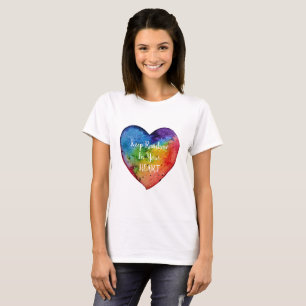Cute Watercolor Rainbow Heart T-Shirt