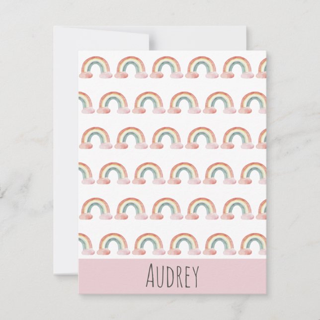 Cute Watercolor Rainbow Personalised Card (Front)