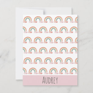 Cute Watercolor Rainbow Personalised Card