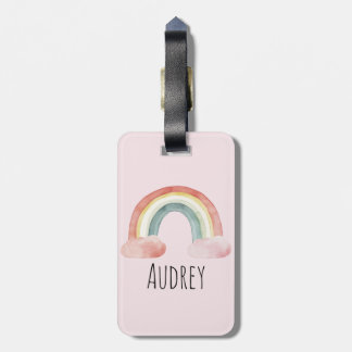 Cute Watercolor Rainbow Personalised Luggage Tag