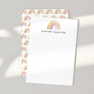 Cute Watercolor Rainbow Personalised Stationery Card