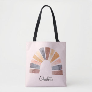 Cute Watercolor Rainbow Personalized Kid's  Tote Bag