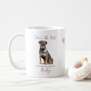 Cute Watercolor Rottweiler Best Dog Mum Photo Coffee Mug