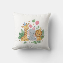 Cute Watercolor Safari Animals Birthday Party Kids