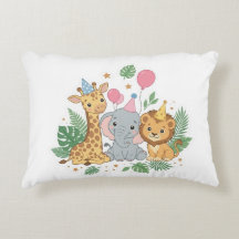 Cute Watercolor Safari Animals Birthday Party Kids