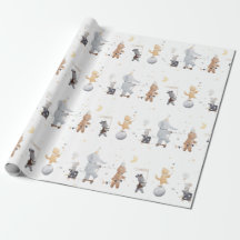 Cute Watercolor Safari Circus Animals Boho