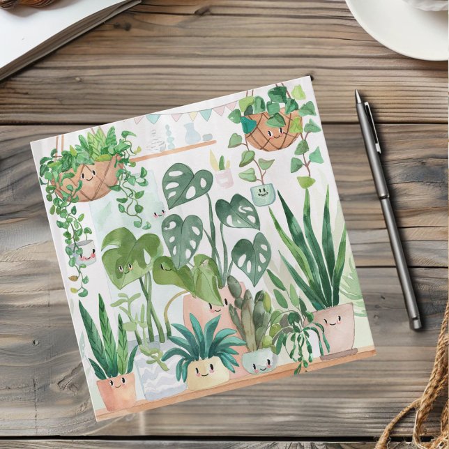 Cute Watercolor Script Botanical Houseplant Thank You Card (Creator Uploaded)