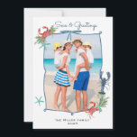 Cute Watercolor Sea creatures Christmas Photo Holiday Card<br><div class="desc">Capture the magic of the season with this personalised Christmas greeting card featuring cute watercolor sea creatures. This beautifully crafted card is perfect for sending warm wishes to your loved ones during the holidays.</div>