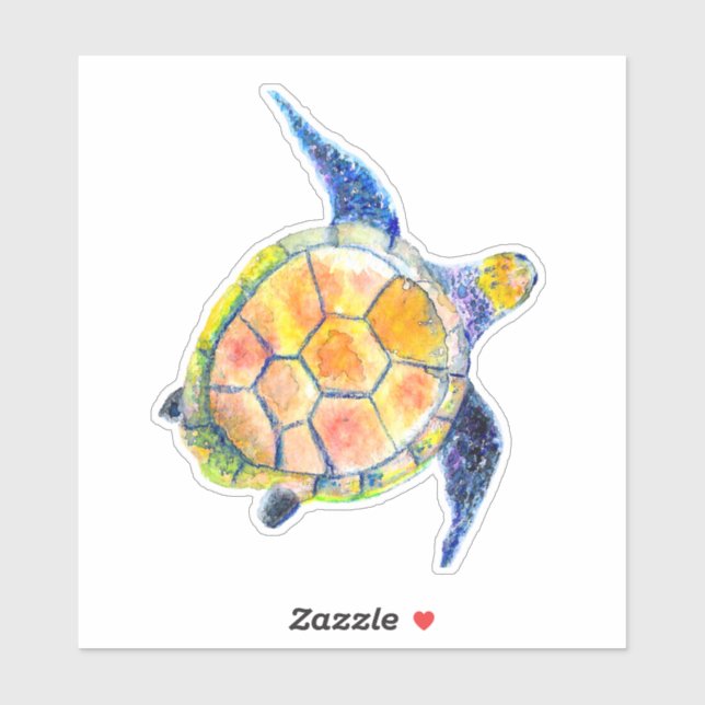 Cute Watercolor Sea Turtle (Sheet)