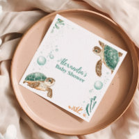 Cute Watercolor Sea Turtle 