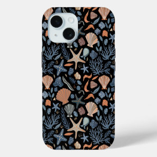 Cute Watercolor Seashell Coral Summer iPhone 15 Case