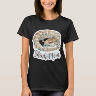 Cute Watercolor Skink Mum Blue Tongue T-Shirt