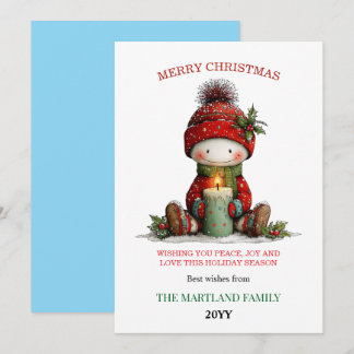 Cute Watercolor Snowman Christmas Card